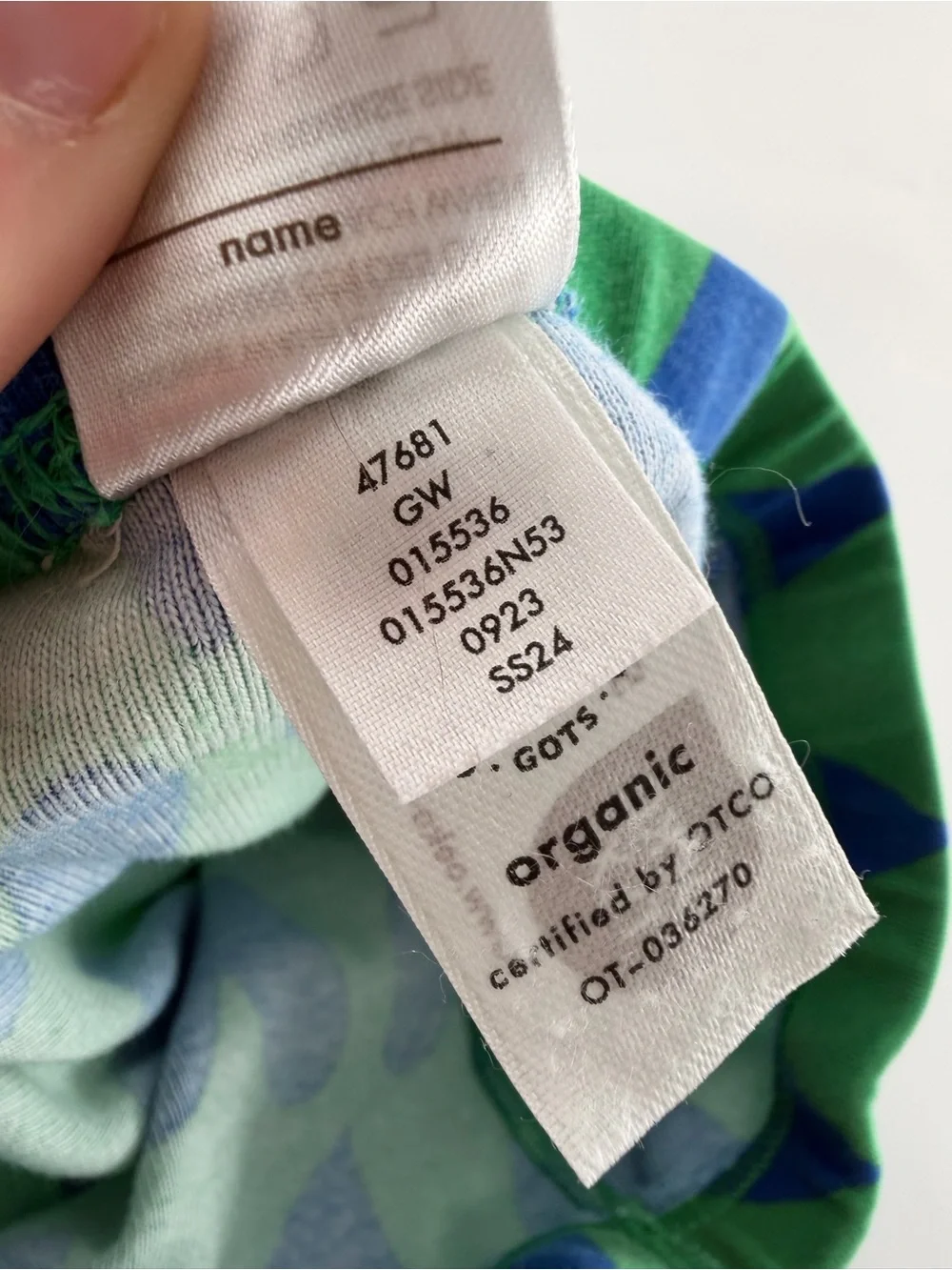 Hanna Andersson Long John Pajama Set Green Blue Girls Kids 110 cm Size 5 47681
